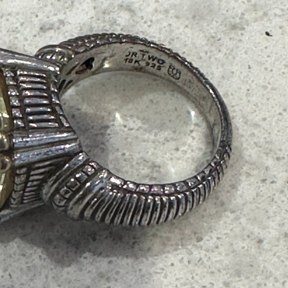 Judith Ripka STERLING/18K GOLD, CANARY WITH DIAMOND ACCENTS FONTAINE - Picture 4 of 7